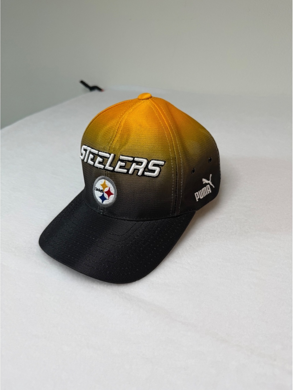 1990s Vintage Steelers Puma NFL Pro Line Hat Black Gold Adjustable Cap